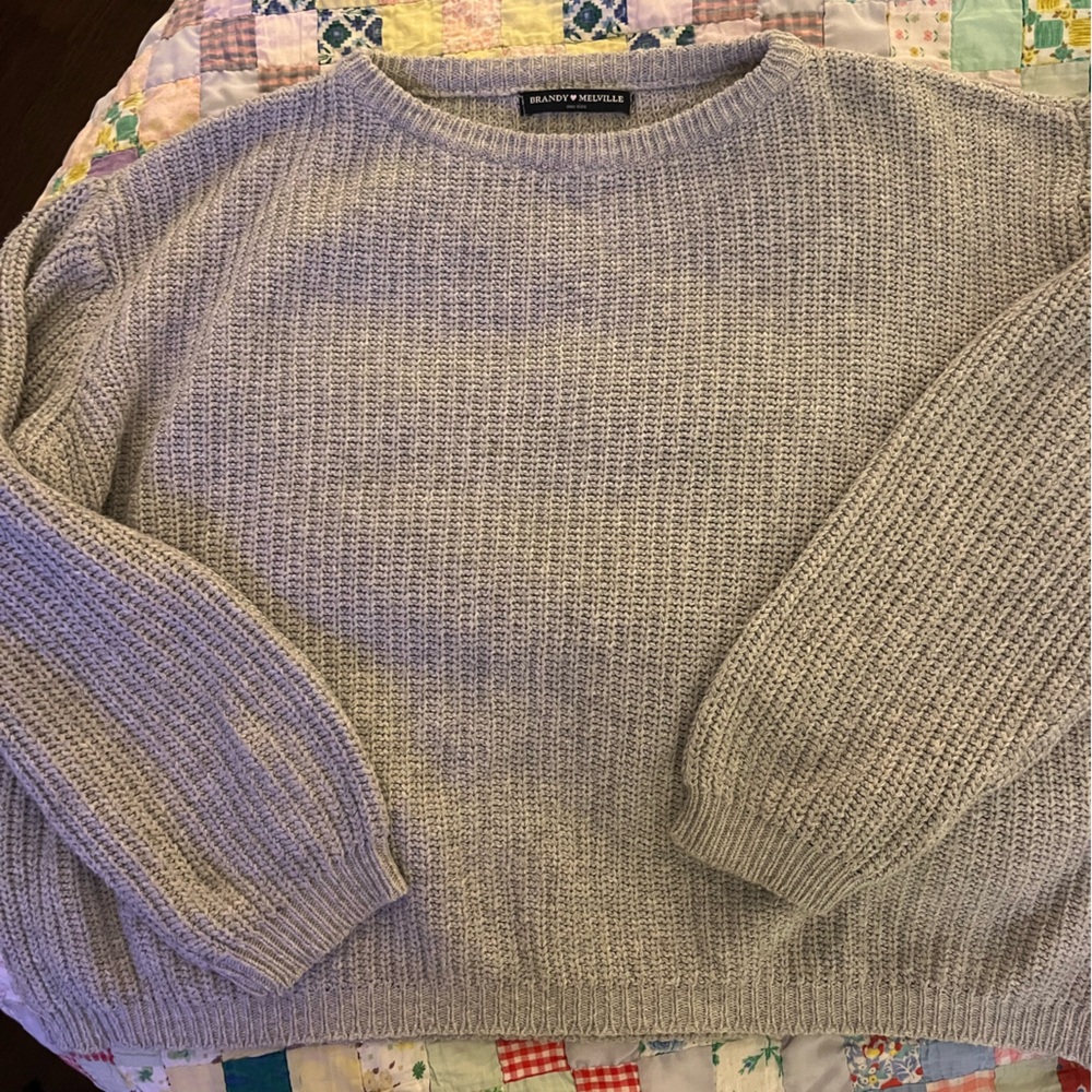 Brandy Melville oversized cotton sweater in grey